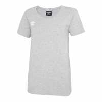 Umbro Crew T-Shirt Womens Grey Marl/White Атлетика