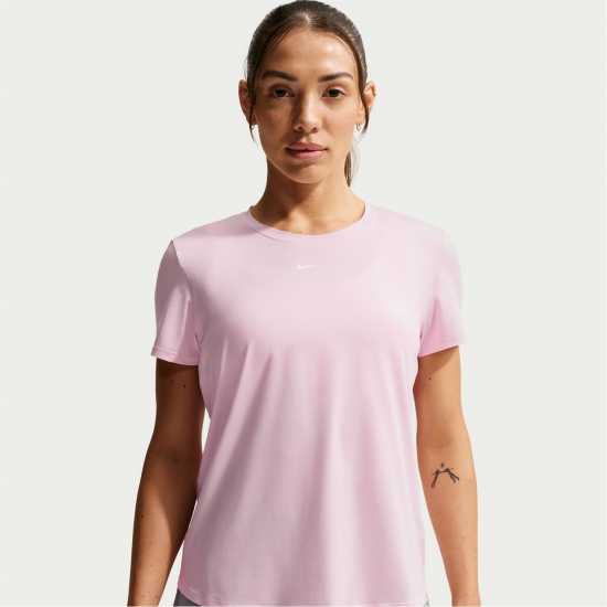 Nike Dri-Fit One Women's Standard Fit Short-Sleeve Top Pink Foam 