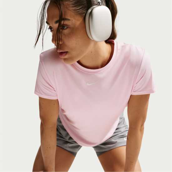 Nike Dri-Fit One Women's Standard Fit Short-Sleeve Top Pink Foam 