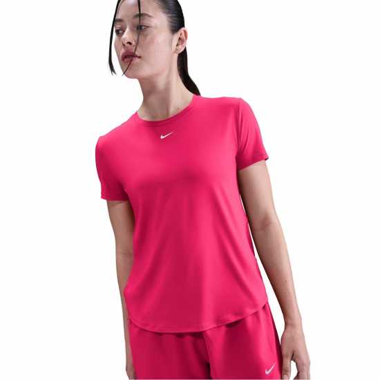 Nike Dri-Fit One Women's Standard Fit Short-Sleeve Top Ръсъм Роза Nike Dri-Fit One Women's Standard Fit Short-Sleeve Top Ръсъм Роза