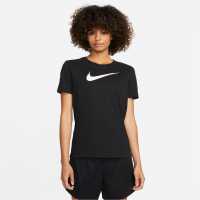 Nike Dri-FIT Swoosh Women's T-Shirt Black Атлетика