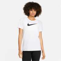 Nike Dri-FIT Swoosh Women's T-Shirt White/ Black Атлетика