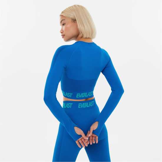 Йога Everlast Seamless Long Sleeve Crop Top Womens Синьо Everlast Seamless Long Sleeve Crop Top Womens Синьо Йога