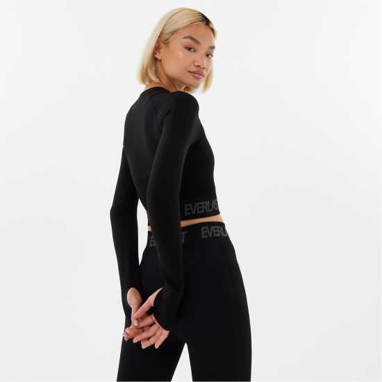 Everlast Seamless Long Sleeve Crop Top Womens Център черен Йога