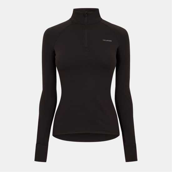 Usa Pro Long Sleeve Quarter Zip Top Womens Черно Usa Pro Long Sleeve Quarter Zip Top Womens Черно