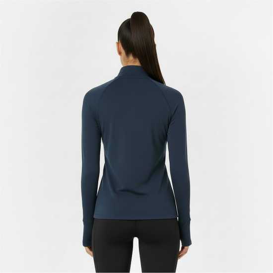 Usa Pro Long Sleeve Quarter Zip Top Womens Морска синьо Usa Pro Long Sleeve Quarter Zip Top Womens Морска синьо