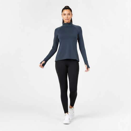 Usa Pro Long Sleeve Quarter Zip Top Womens Морска синьо Usa Pro Long Sleeve Quarter Zip Top Womens Морска синьо