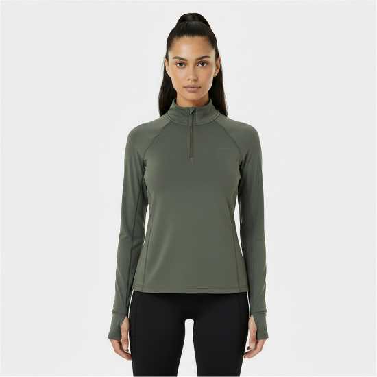 Usa Pro Long Sleeve Quarter Zip Top Womens Хаки Usa Pro Long Sleeve Quarter Zip Top Womens Хаки