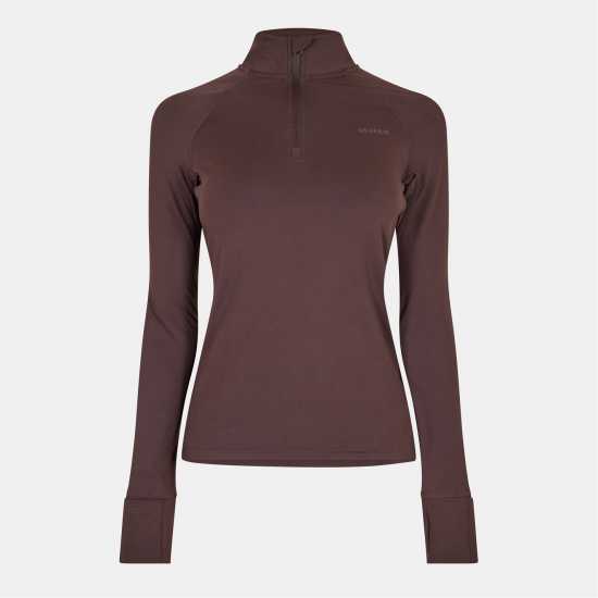 Usa Pro Long Sleeve Quarter Zip Top Womens Espresso 