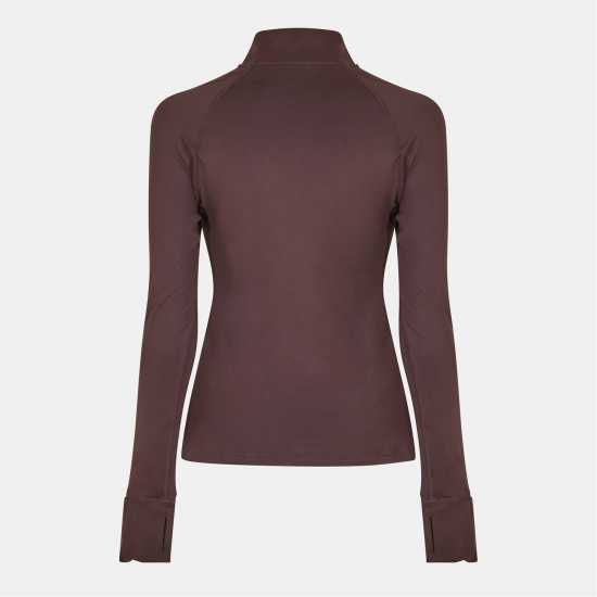 Usa Pro Long Sleeve Quarter Zip Top Womens Espresso 