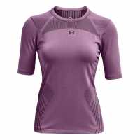Sale Тениска Under Armour Rush Seamless T Shirt Womens Purple Дамски тениски и фланелки