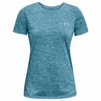 Under Armour Tech Workout T-Shirt Ladies Blue Дамски тениски и фланелки