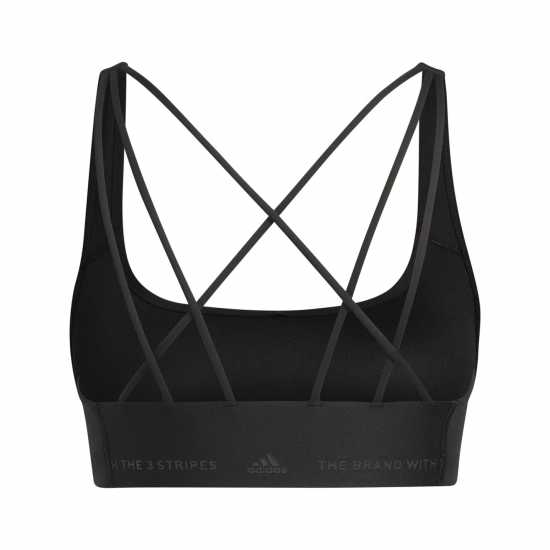 Adidas Stud Mid Support Bra Womens Черно Спортни сутиени
