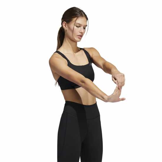 Adidas Stud Mid Support Bra Womens Черно Спортни сутиени