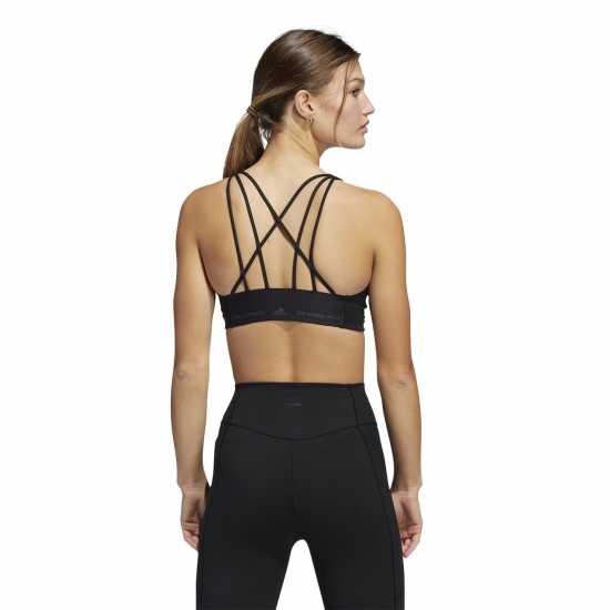 Adidas Stud Mid Support Bra Womens Черно Спортни сутиени