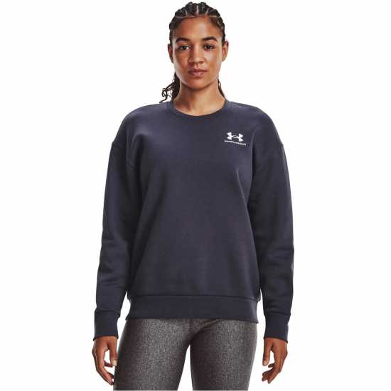 Under Armour Armour Essential Crew Sweater Womens TemperedSteel - Дамски суичъри и блузи с качулки