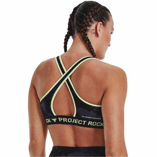 Under Armour Project Rock Crossback Printed Sports Bra Womens  Спортни сутиени