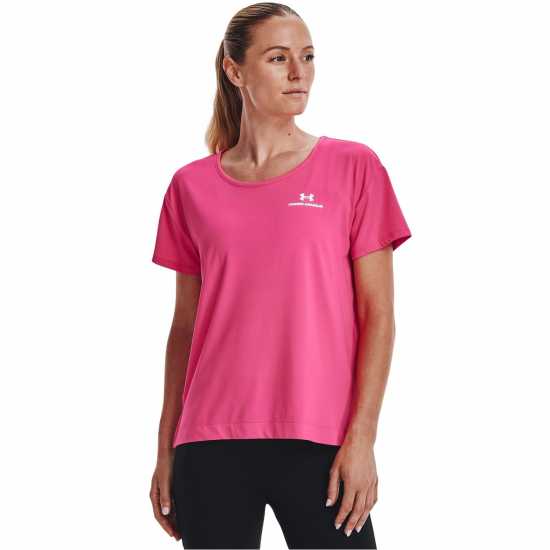 Under Armour Armour Rush Energy Short Sleeve T-Shirt Womens Pink Атлетика