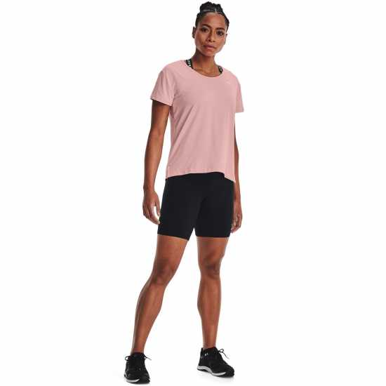 Under Armour Armour Rush Energy Short Sleeve T-Shirt Womens Dusty Pink Атлетика