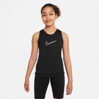 Nike Тениска Момичета One Dri Fit T Shirt Junior Girls Black/White Детски потници