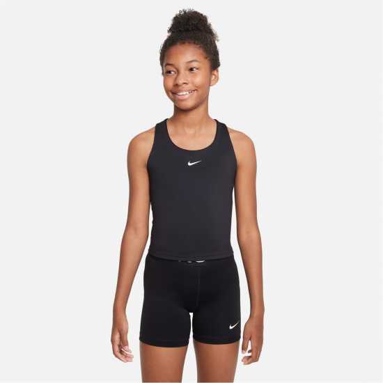Nike Dri-FIT Swoosh Big Kids' (Girls') Tank Sports Bra Black/White Детски потници