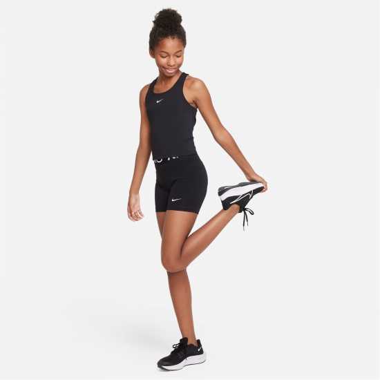 Nike Dri-FIT Swoosh Big Kids' (Girls') Tank Sports Bra Black/White Детски потници