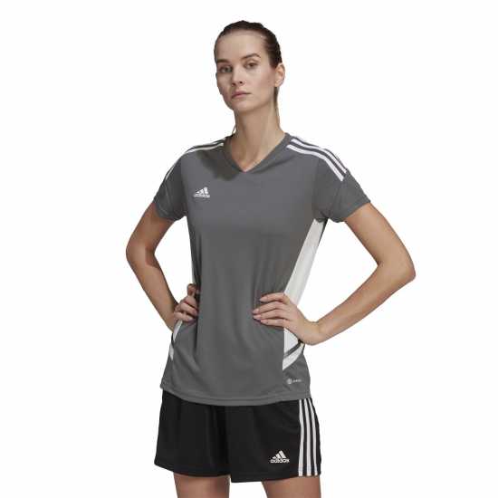 Adidas 2022 2023 Condivo Jersey Top Ladies TM Grey/White Дамски тениски и фланелки