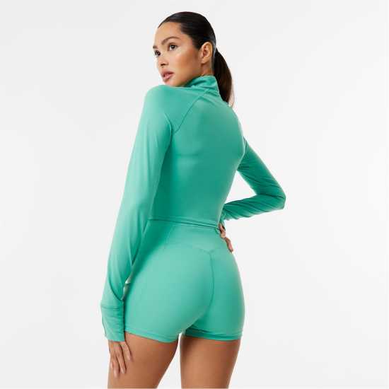 Usa Pro X Sophie Habboo Mid Quarter Zip Top Тъмно зелено 