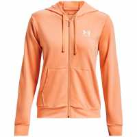 Under Armour Armour Rival Terry Full Zip Hoodie Womens Orange Дамски суичъри и блузи с качулки