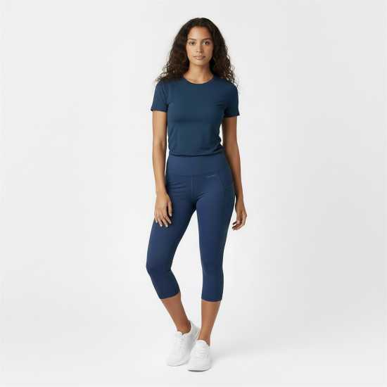 Usa Pro Дамски Клин High Rise Capri Cropped Leggings Ladies Navy 