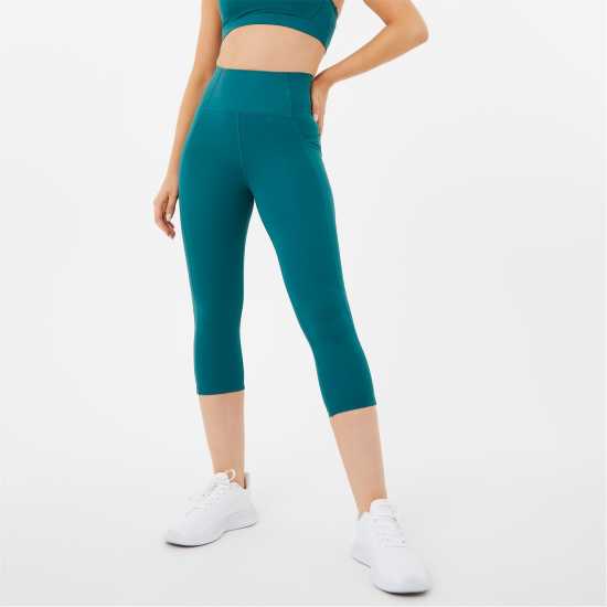Usa Pro High Rise Capri Cropped Leggings Синьо-зелено 