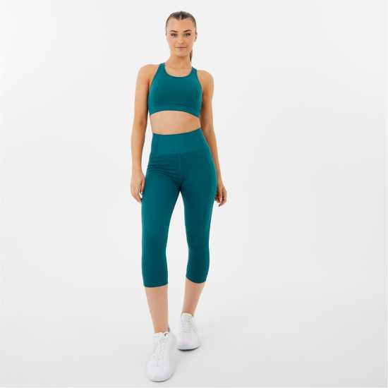 Usa Pro High Rise Capri Cropped Leggings Синьо-зелено 
