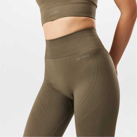 Usa Pro Seamless Capri Cropped Leggings Топла пепел Йога