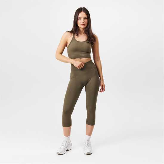 Usa Pro Seamless Capri Cropped Leggings Топла пепел Йога