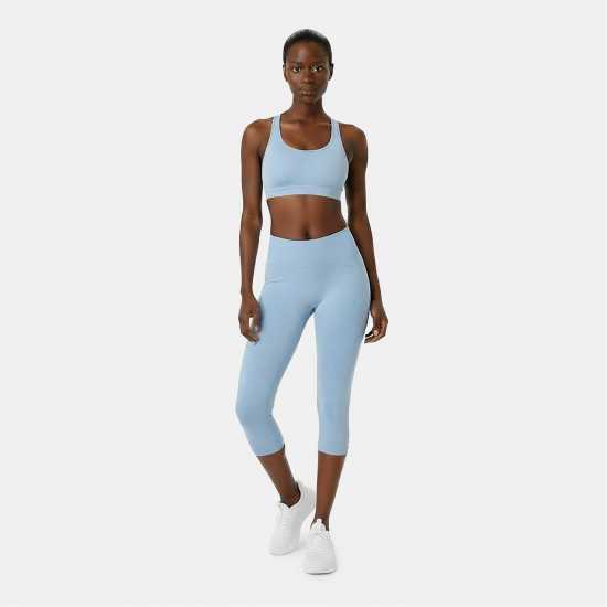Йога Usa Pro Seamless Capri Cropped Leggings Брунера Синьо Usa Pro Seamless Capri Cropped Leggings Брунера Синьо Йога