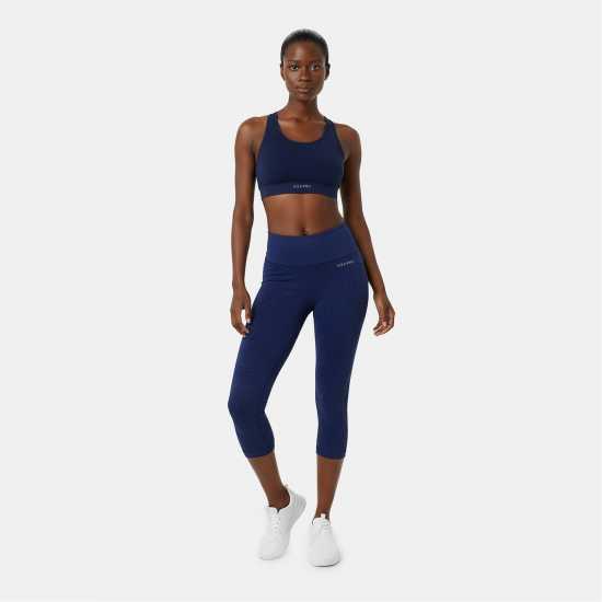 Usa Pro Seamless Capri Cropped Leggings Морска синьо Йога