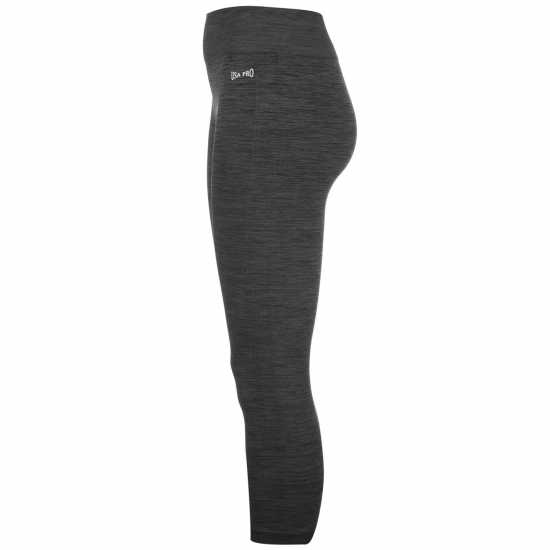 Usa Pro Seamless Capri Cropped Leggings Тъмно сиво марл Йога