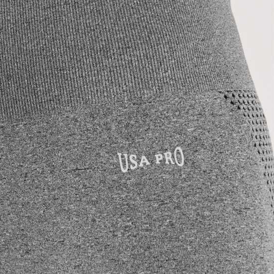 Usa Pro Seamless Capri Cropped Leggings Тъмно сиво марл Йога