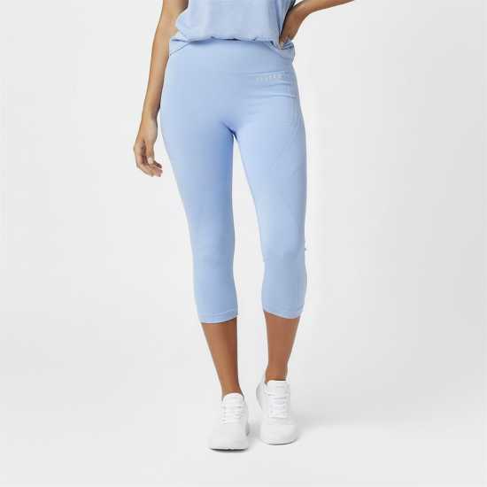 Usa Pro Seamless Capri Cropped Leggings Womens Brunera Blue 