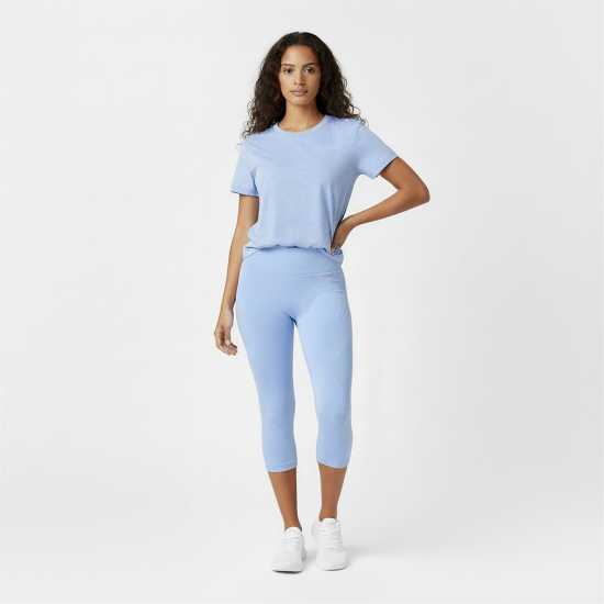 Usa Pro Seamless Capri Cropped Leggings Womens Brunera Blue 