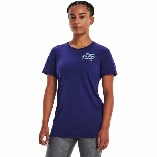 Under Armour Armour Join The Club T-Shirt Womens Blue Атлетика
