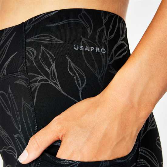 Usa Pro Capri Cropped Leggings Floral Gloss Дамско облекло плюс размер