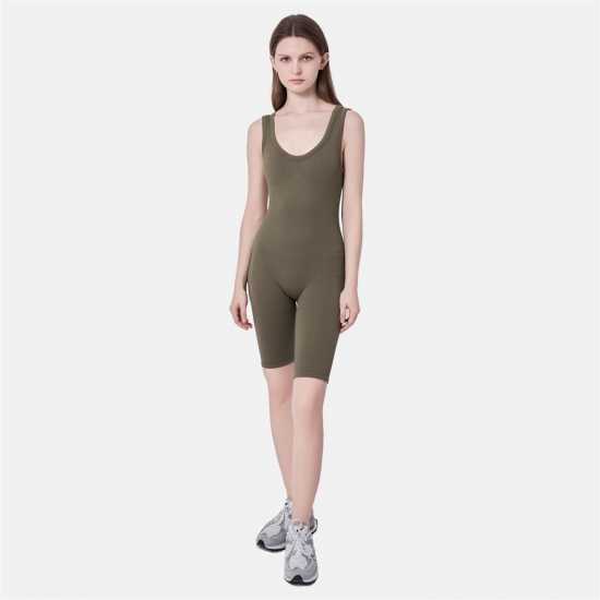 Miso Unitard Womens Хаки Дамски дрехи за фитнес