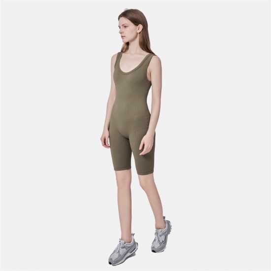 Miso Unitard Womens Хаки Дамски дрехи за фитнес