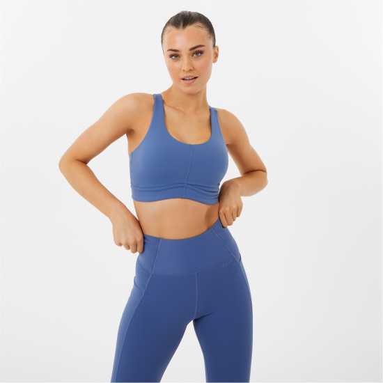 Usa Pro X Sophie Habboo Sculpt Contour Hem Bra Бижу Син Спортни сутиени