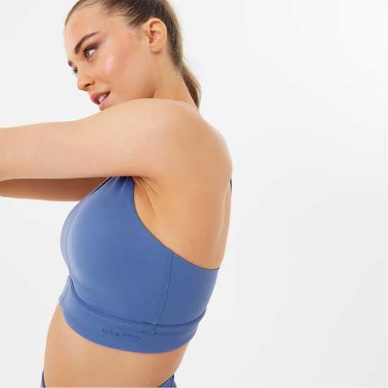 Usa Pro X Sophie Habboo Sculpt Contour Hem Bra Бижу Син Спортни сутиени