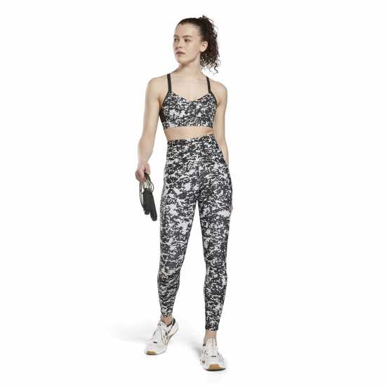 Reebok Дамски Спортен Сутиен С Тънки Презрамки Lux Speckle Modern Safari Strappy Bra Womens Medium Impact Sports  Спортни сутиени