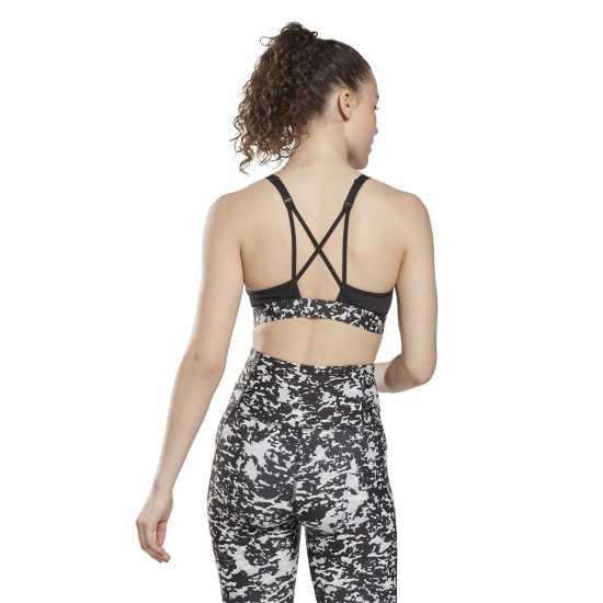 Reebok Дамски Спортен Сутиен С Тънки Презрамки Lux Speckle Modern Safari Strappy Bra Womens Medium Impact Sports  Спортни сутиени