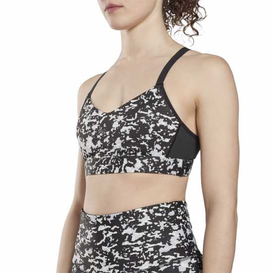 Reebok Дамски Спортен Сутиен С Тънки Презрамки Lux Speckle Modern Safari Strappy Bra Womens Medium Impact Sports  Спортни сутиени