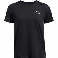 Under Armour Women's Rush Short Sleeve Performance Gym Top Black White 